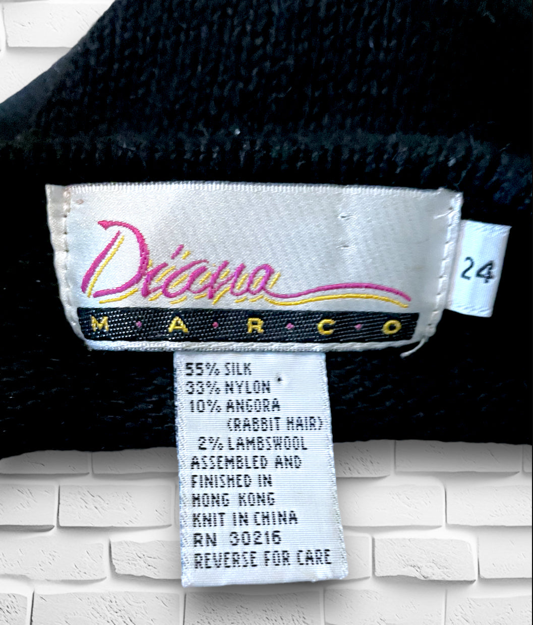 1980’s Rainbow Sequin Silk, Angora, Wool Oversized Black Sweater