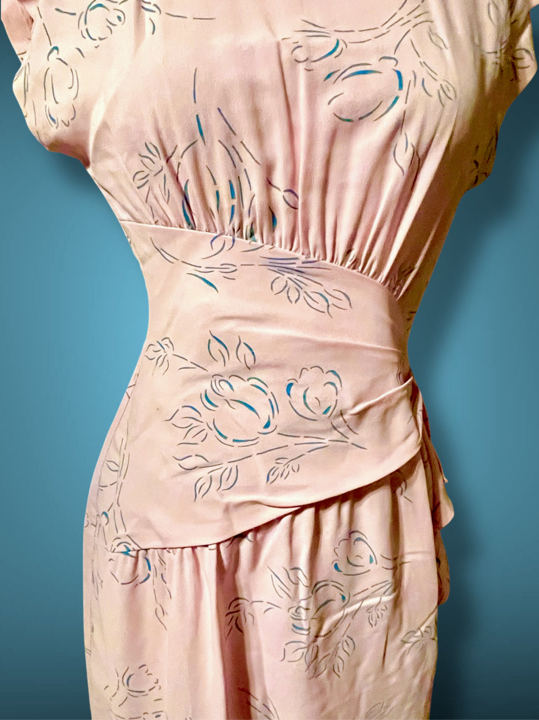 1980’s Pink & Blue Floral Print All That Jazz Dress sz 9