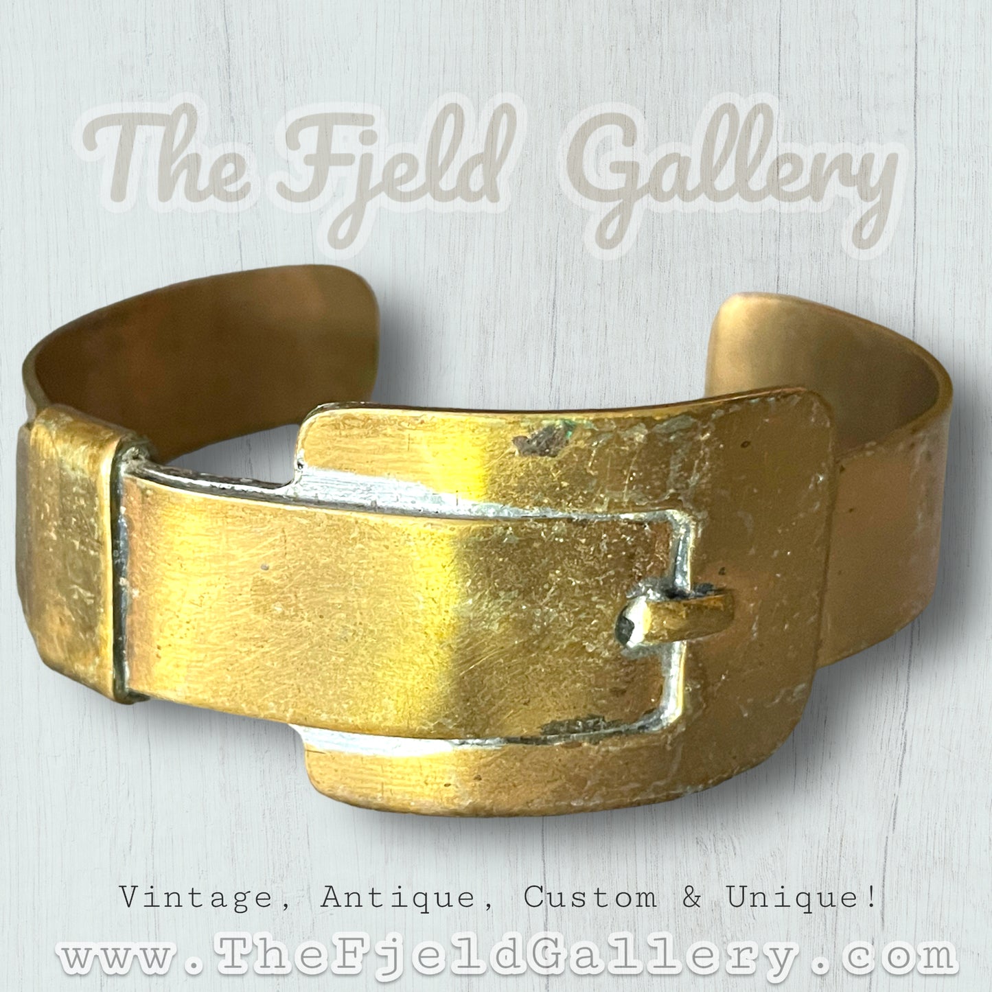 Vintage Brass Belt Cuff Bracelet