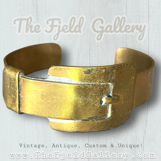 Vintage Brass Belt Cuff Bracelet