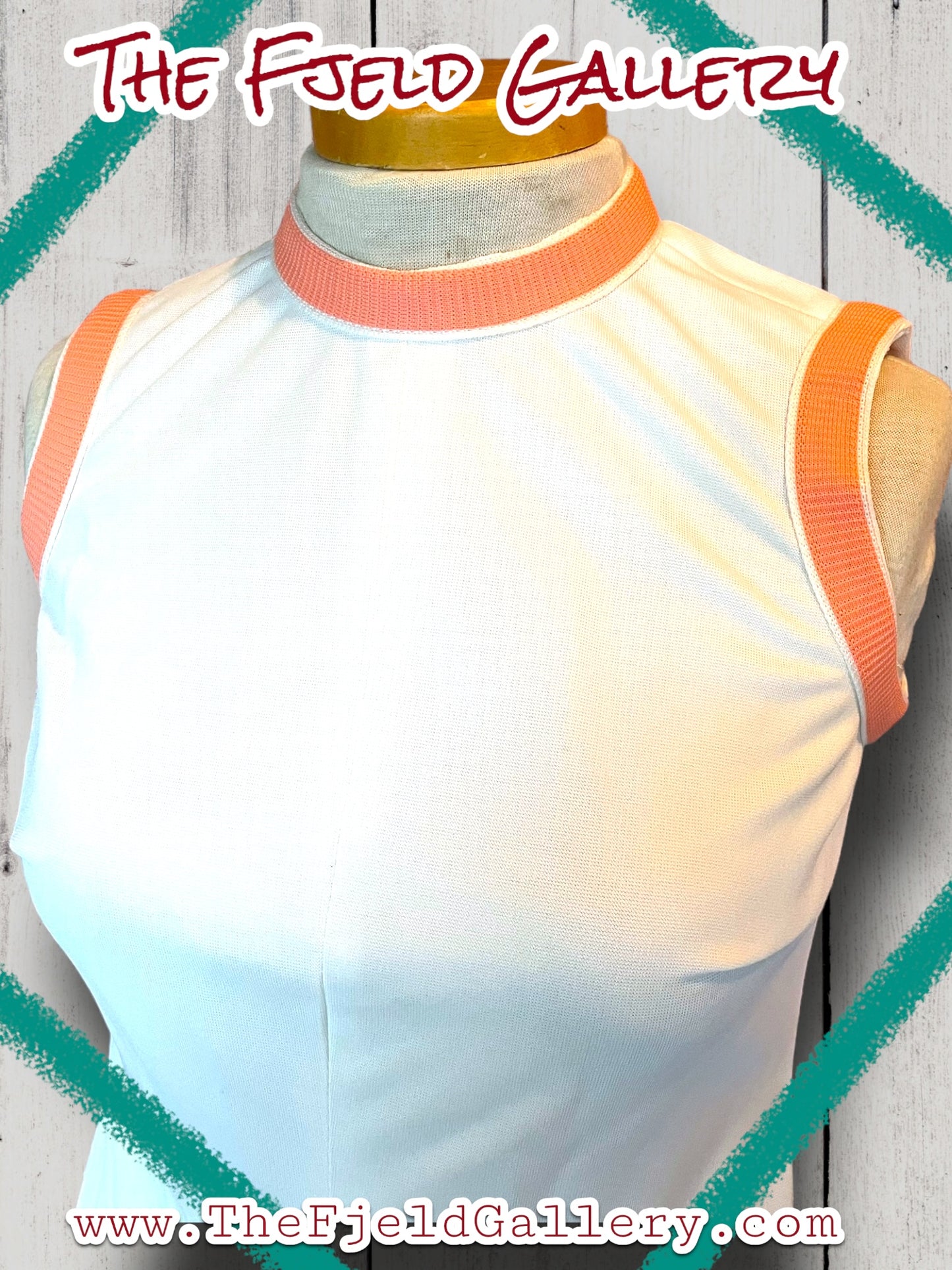 1960’s White, Pastel Pink, Blue & Green Spring Sleeveless Dress & Sweater Set