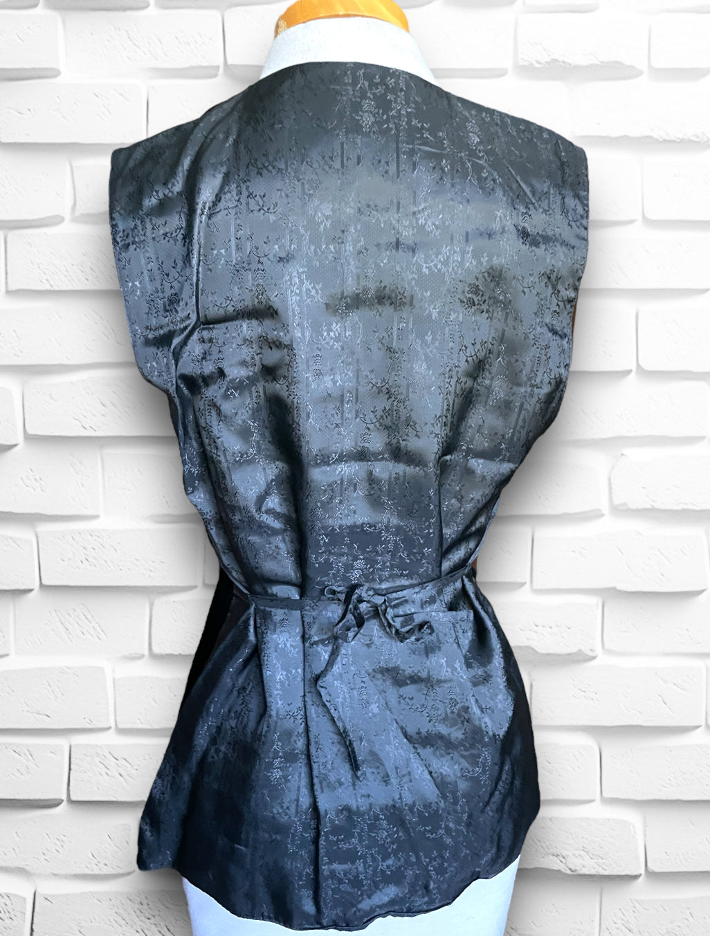 Vintage Asian Style Black Velvet Vest