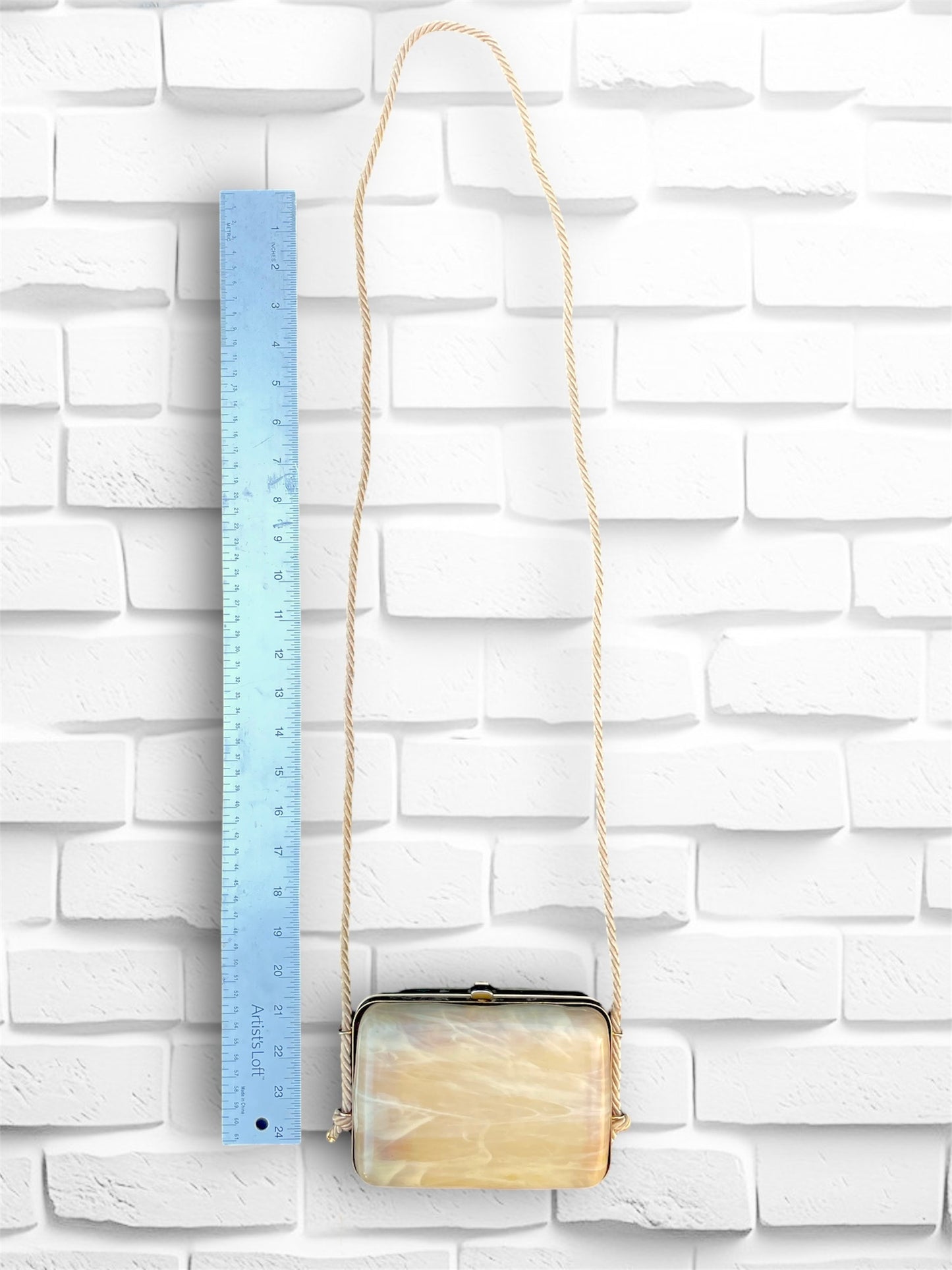 Vintage Marbled Lucite Italian Small Purse with Twisted Rope Handbag