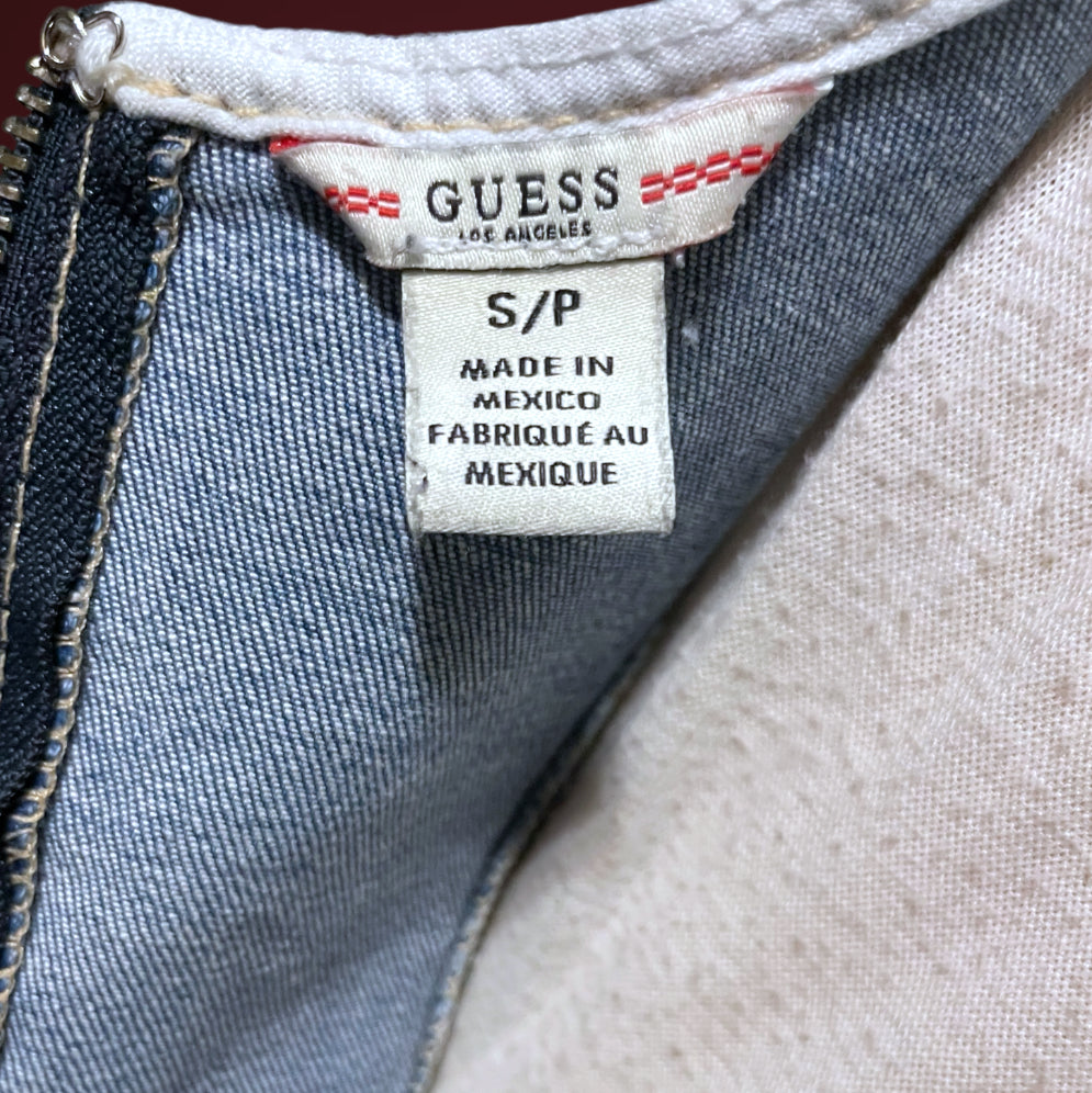 Vintage Guess Denim Jean Sheath Body Con Mini Dress