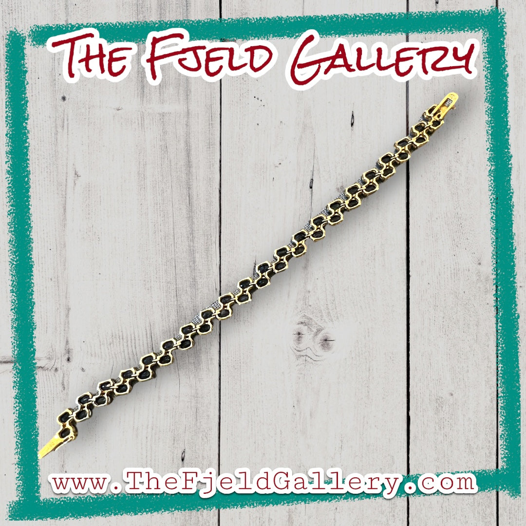 Sapphire Gemstone Vermeil Gold Plated Sterling Silver Tennis Bracelet