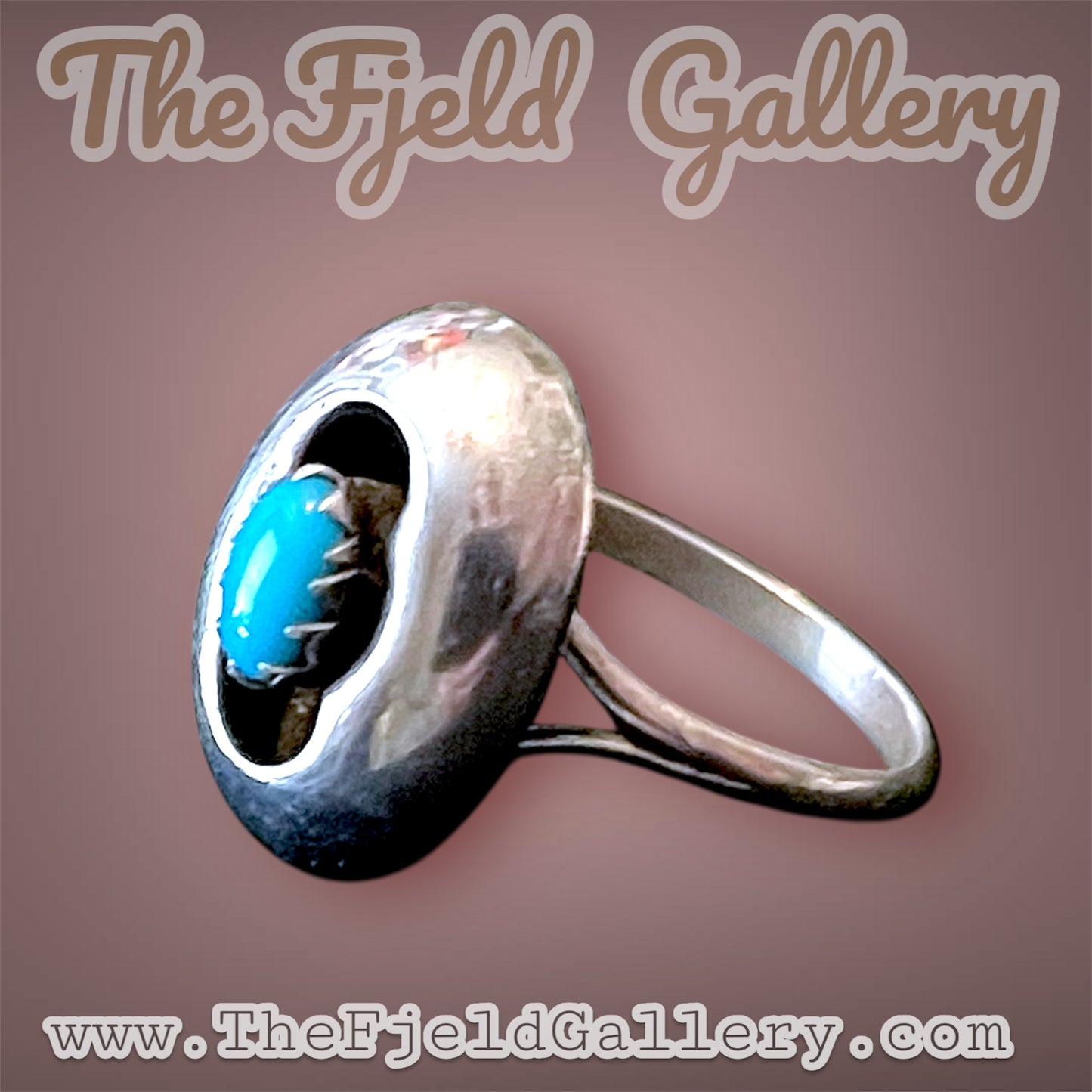 Native American Sterling Silver & Turquoise Shadowbox Ring