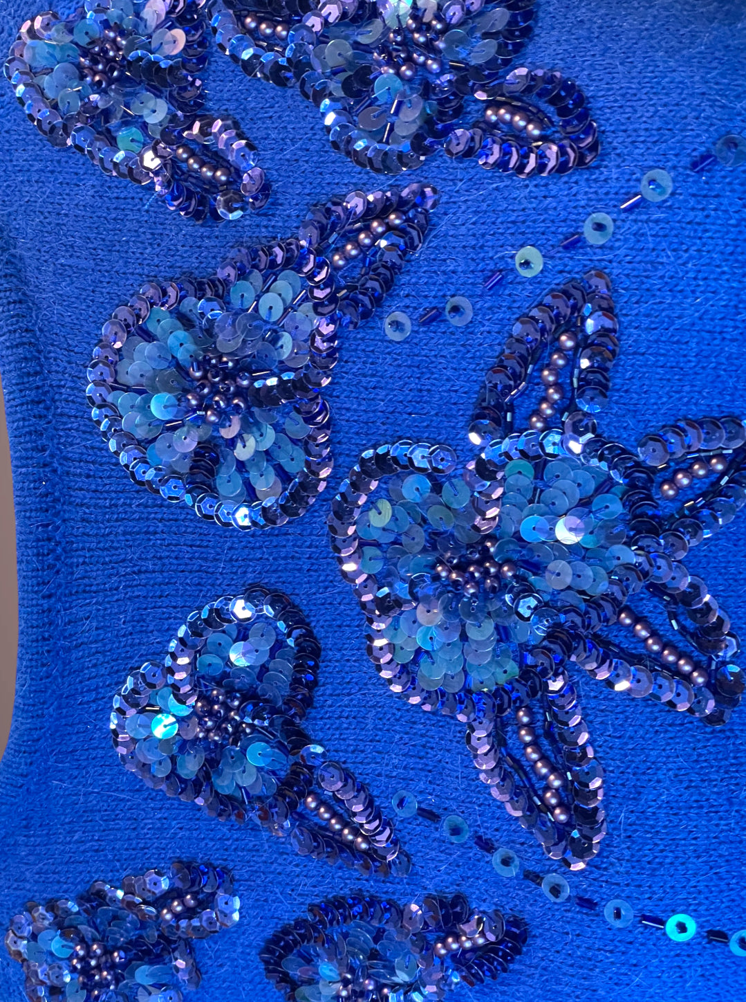 Vintage 1980’s Blue Sequin Sweater Dress