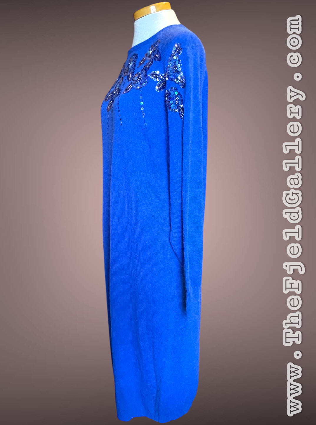 Vintage 1980’s Blue Sequin Sweater Dress