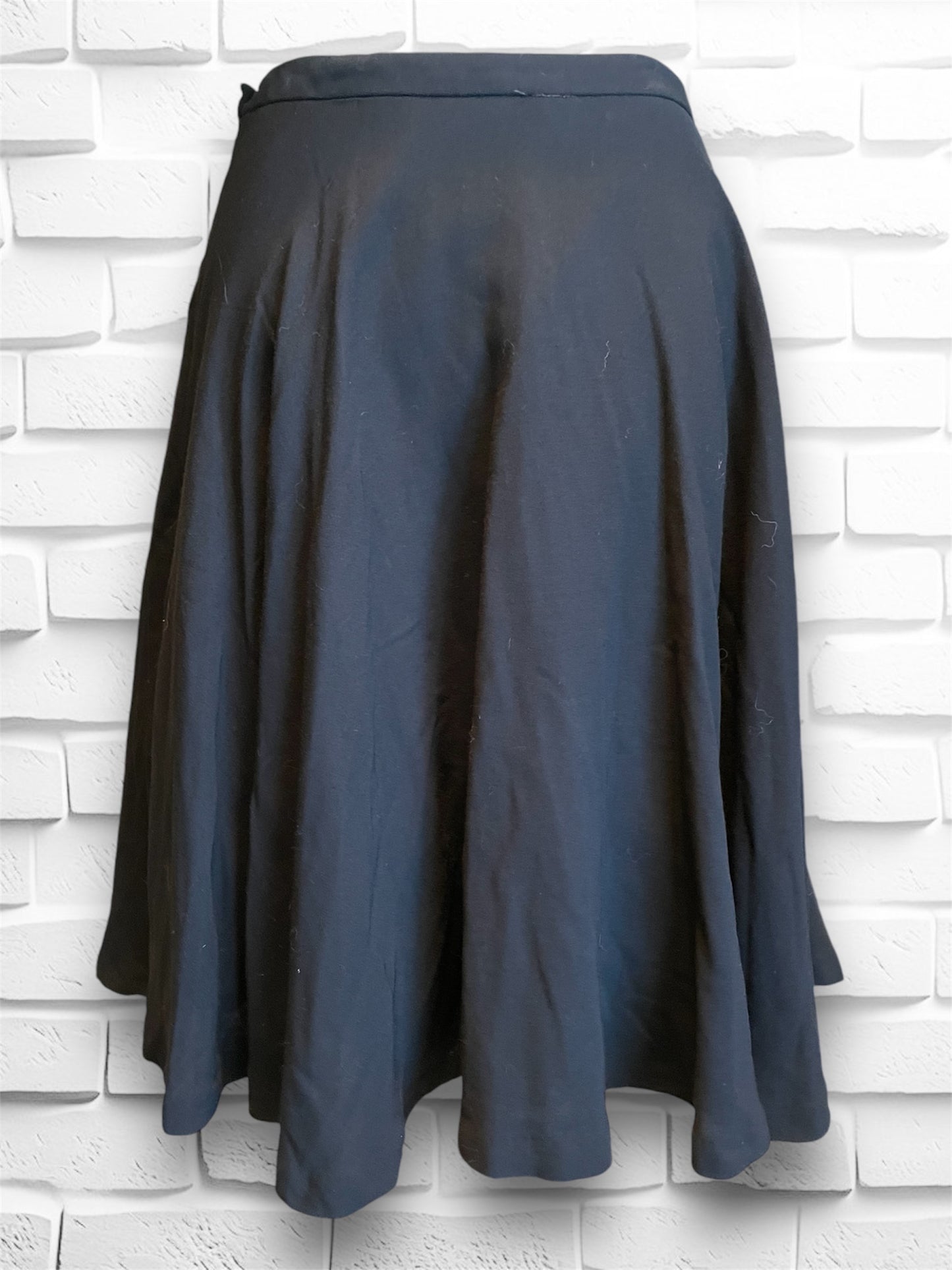Vintage Full Black Wool Circle Skirt with Several Layers of Under Lining