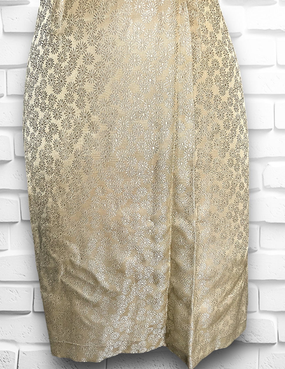 1960’s Custom Gold Floral Brocade Dress & Jacket Set