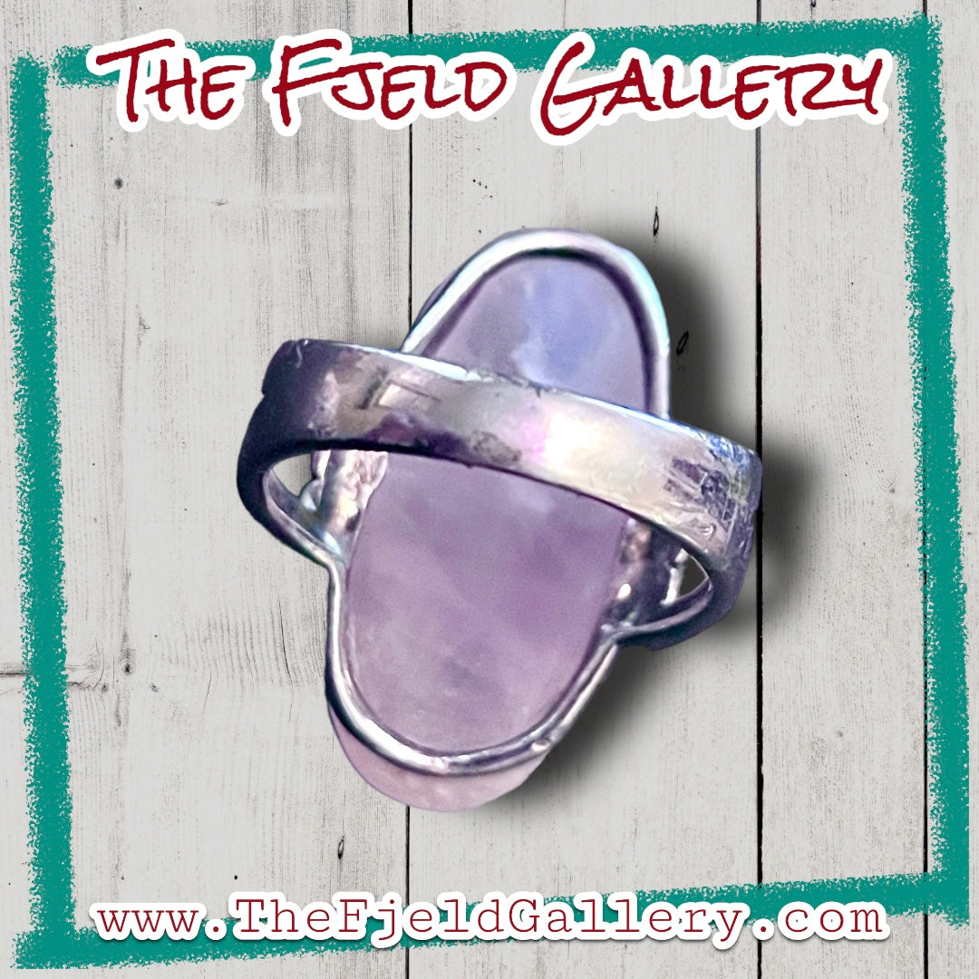 Rose Quartz & Marcasite Sterling Silver Ring