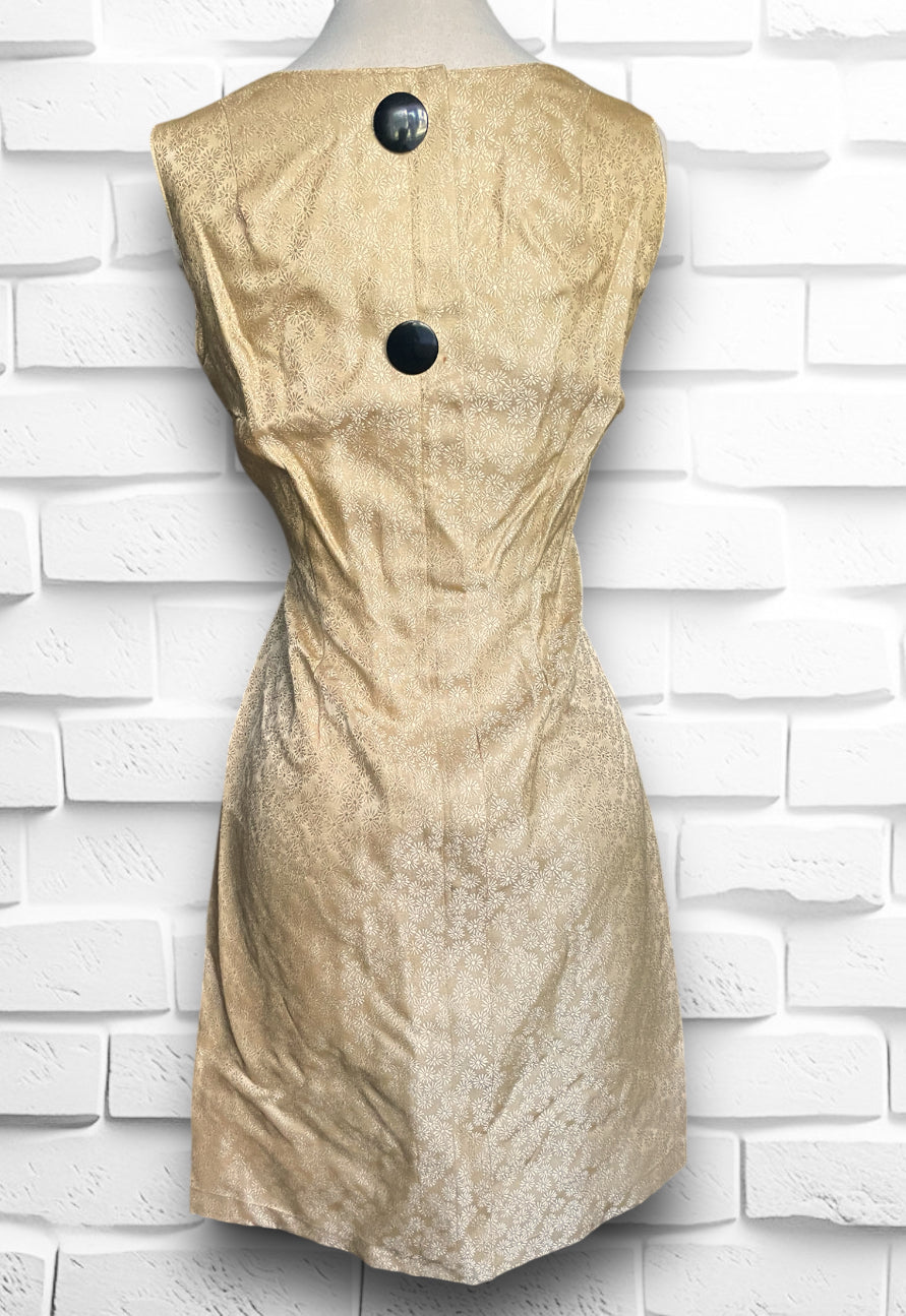 1960’s Custom Gold Floral Brocade Dress & Jacket Set