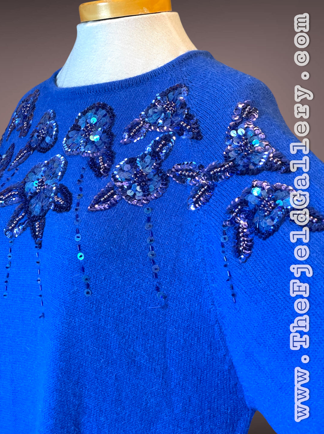 Vintage 1980’s Blue Sequin Sweater Dress