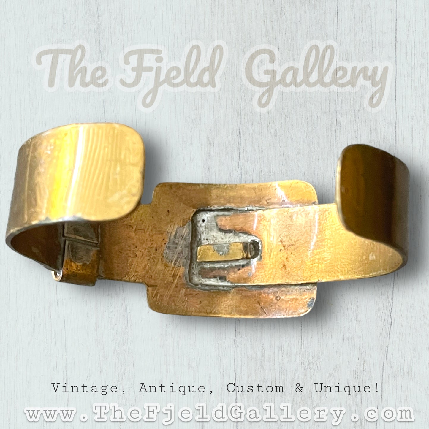 Vintage Brass Belt Cuff Bracelet
