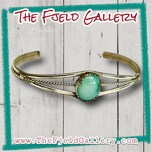 Petite Green Turquoise Sterling Silver Cuff Bracelet