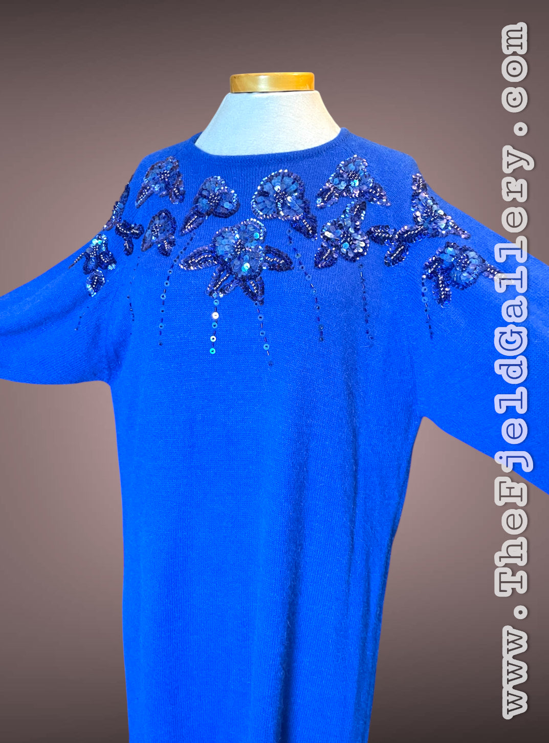 Vintage 1980’s Blue Sequin Sweater Dress