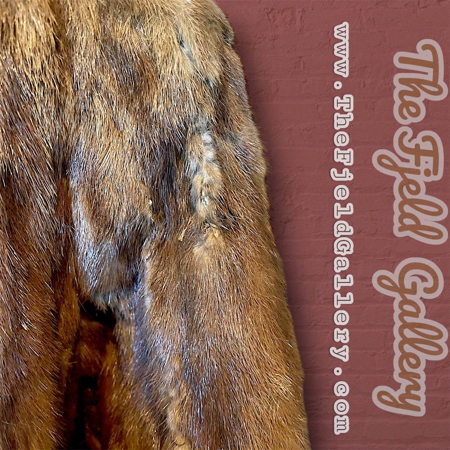 Vintage Long Brown Collared Mink Fur Coat