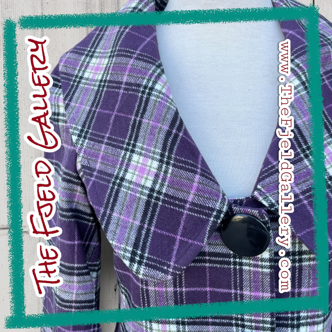 Vintage Early 00’s Purple, Pink & Green Plaid Kensie Girl 3/4 Coat