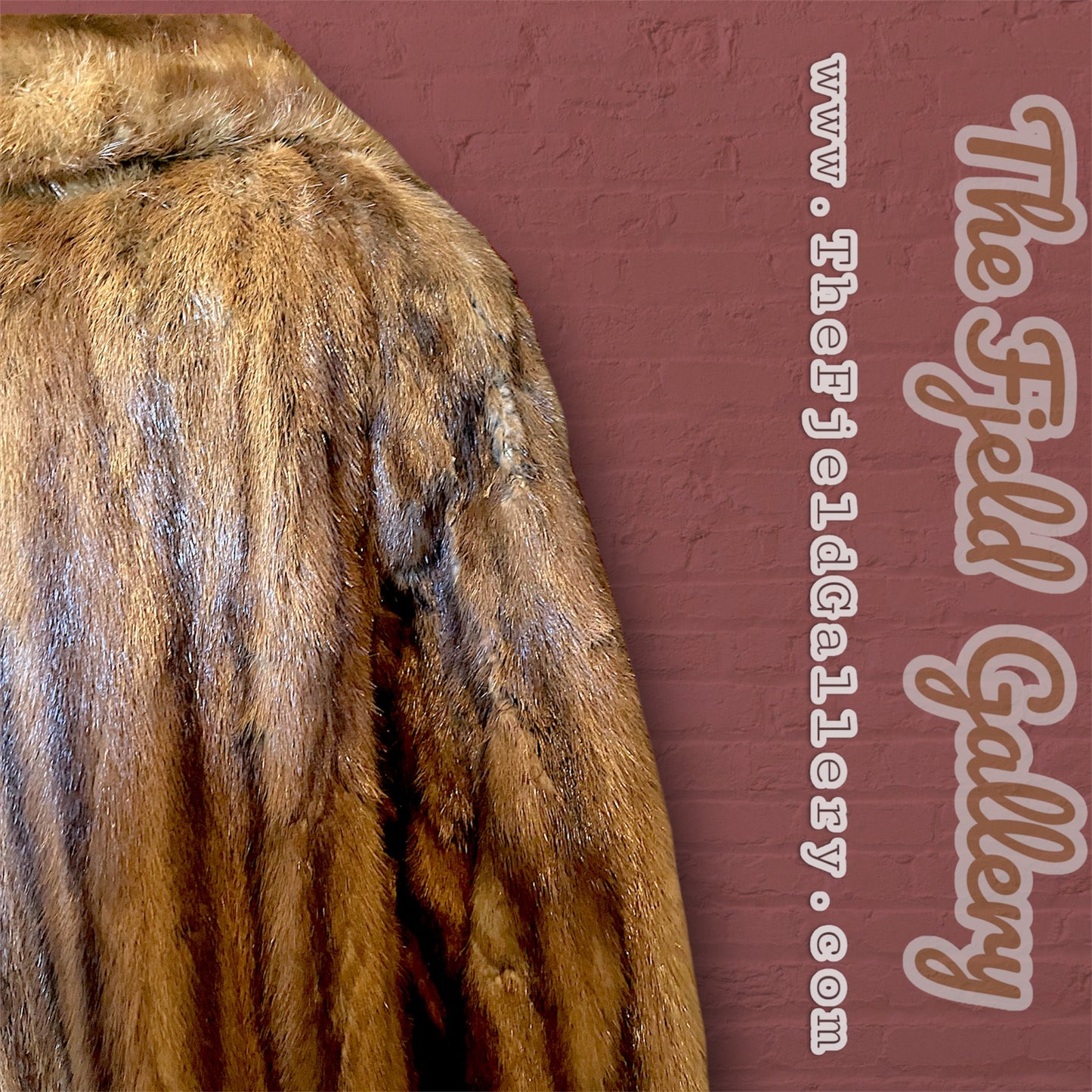 Vintage Long Brown Collared Mink Fur Coat