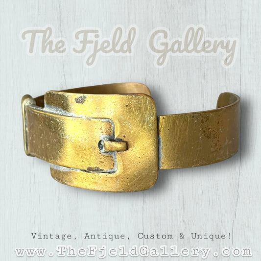 Vintage Brass Belt Cuff Bracelet
