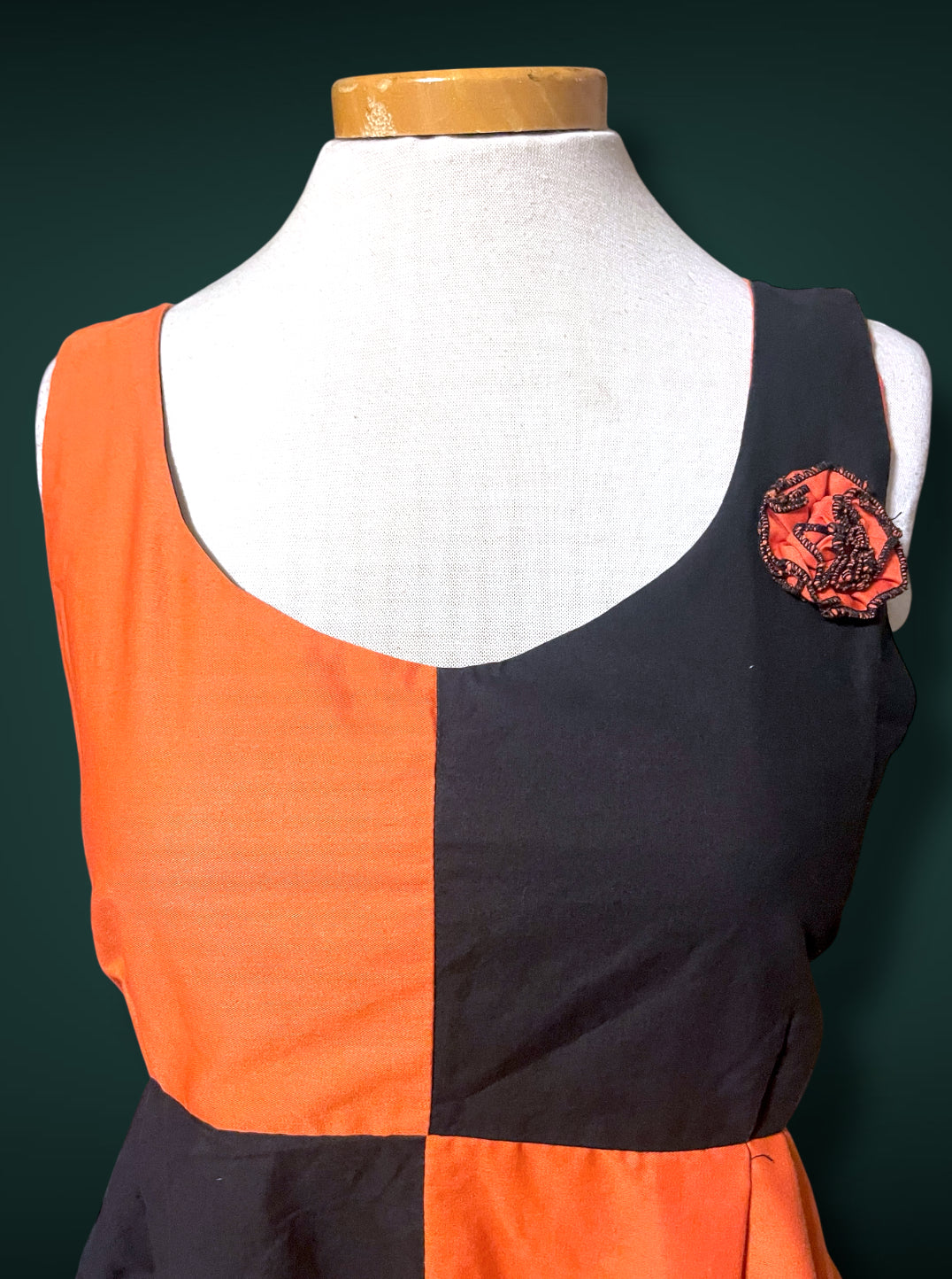 Vintage 1990’s Red & Black Color-block Harley Quinn Mini Tank Dress w/ Pockets