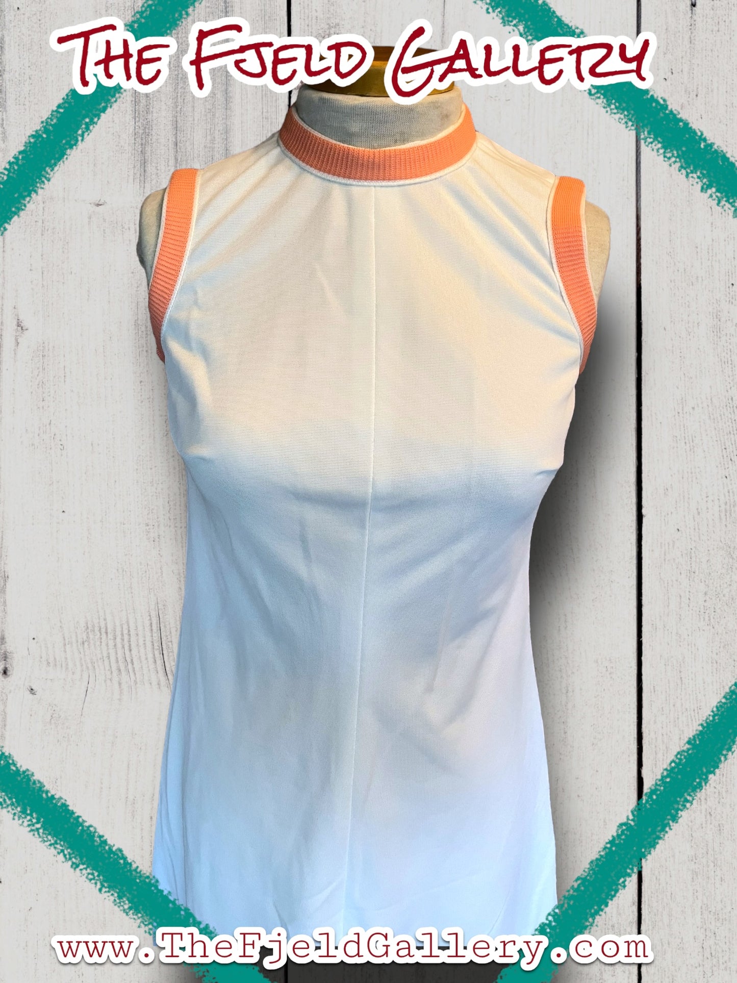 1960’s White, Pastel Pink, Blue & Green Spring Sleeveless Dress & Sweater Set
