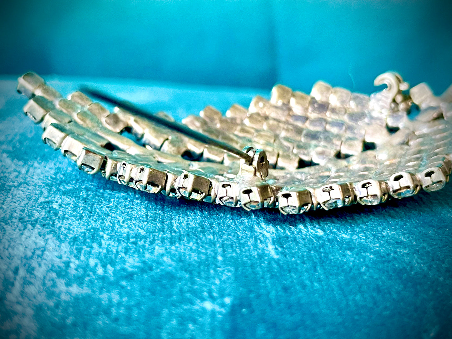 Juliana Vintage Crystal Rhinestone Silver Leaf Brooch