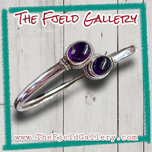 Amethyst Sterling Silver Bypass Cuff Bracelet
