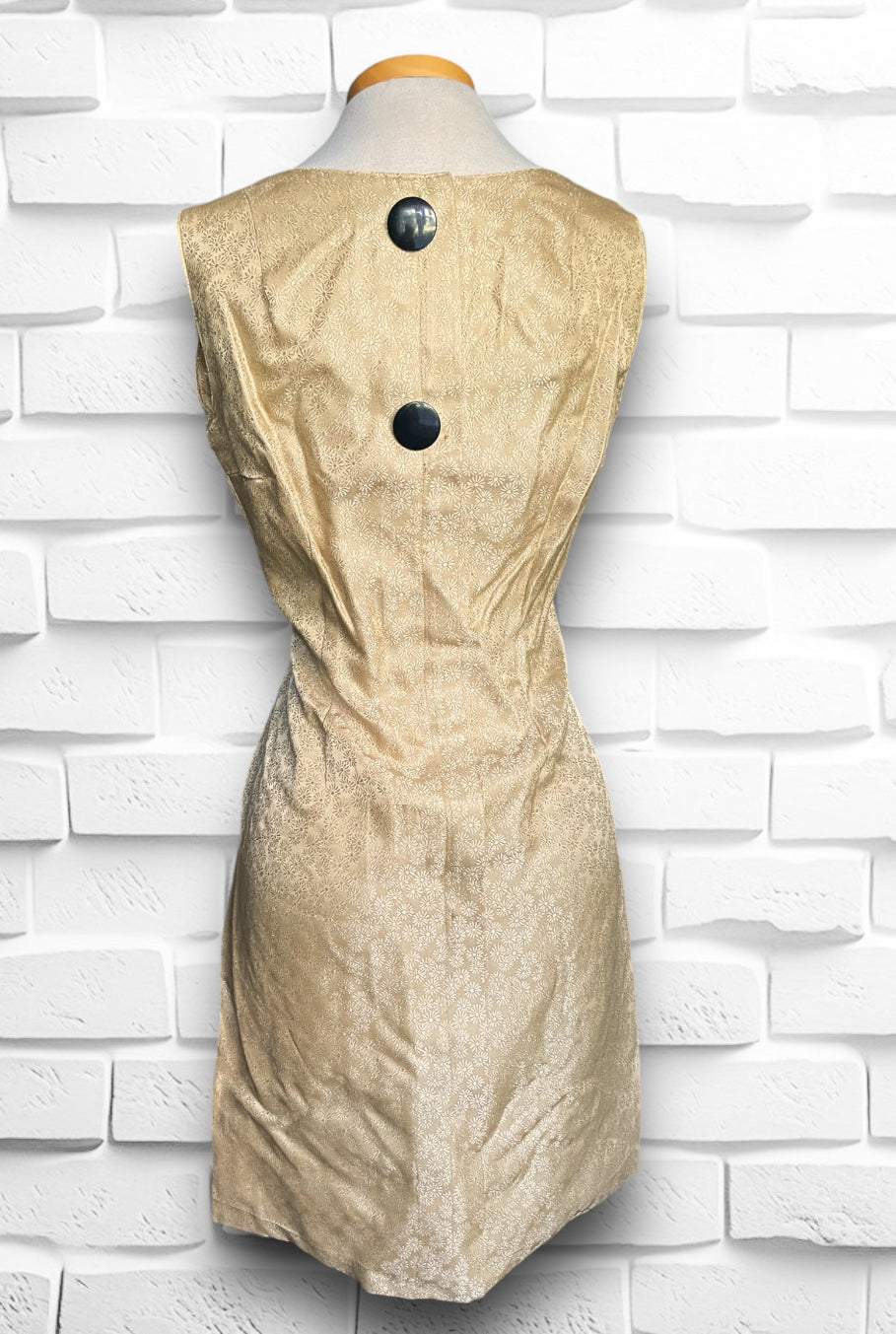 1960’s Custom Gold Floral Brocade Dress & Jacket Set