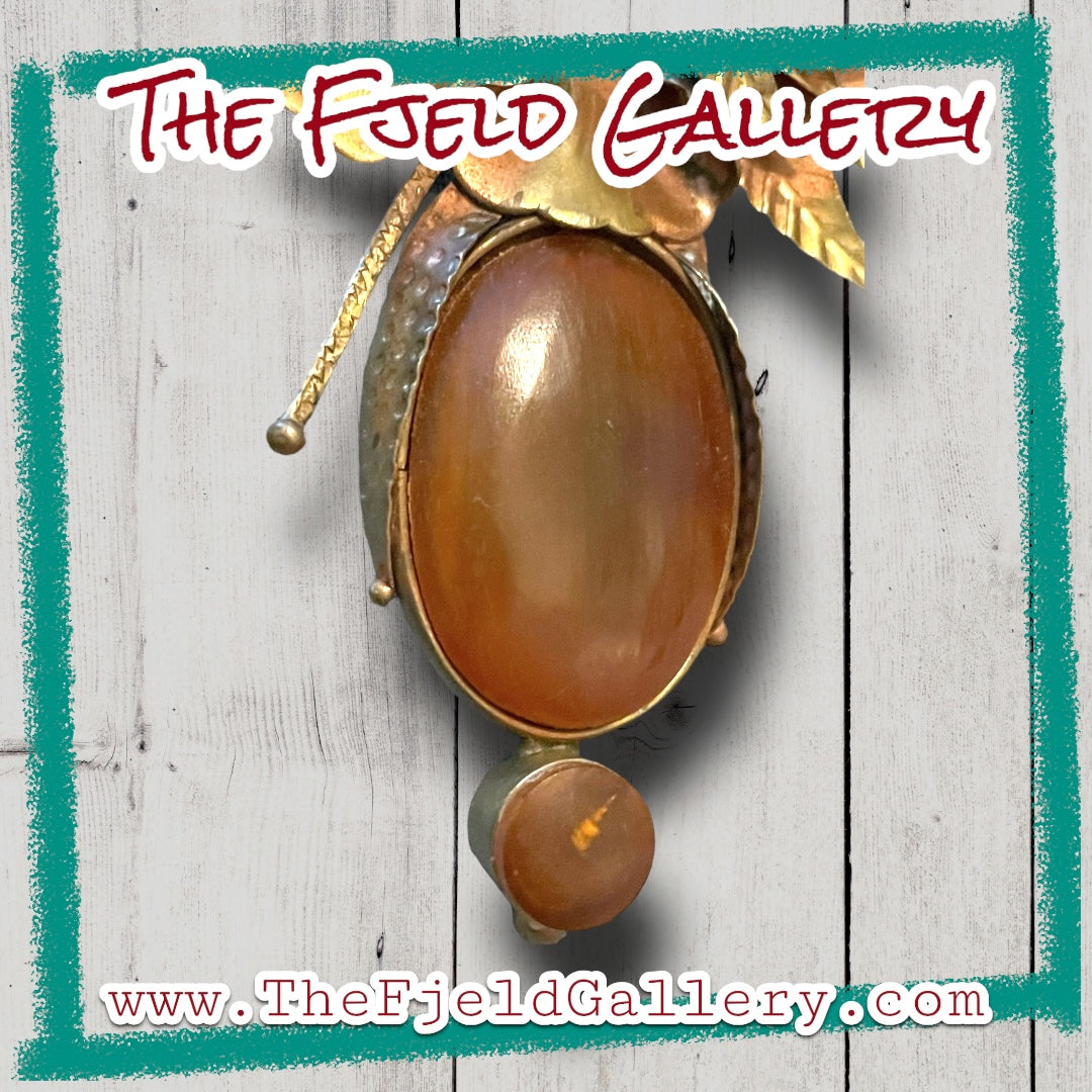 Eleganté Brass Amber Barbaric Choker Floral Necklace