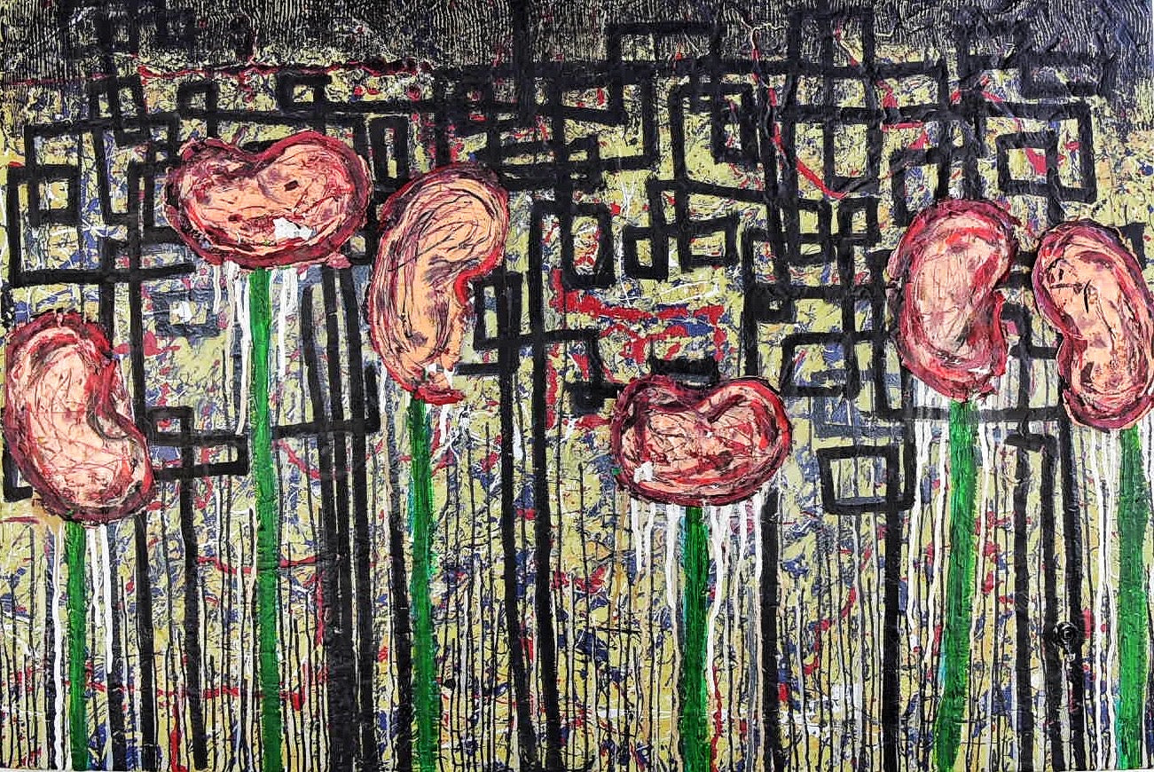 “A Woman’s Place” mixed media painting on canvas 24”x36”