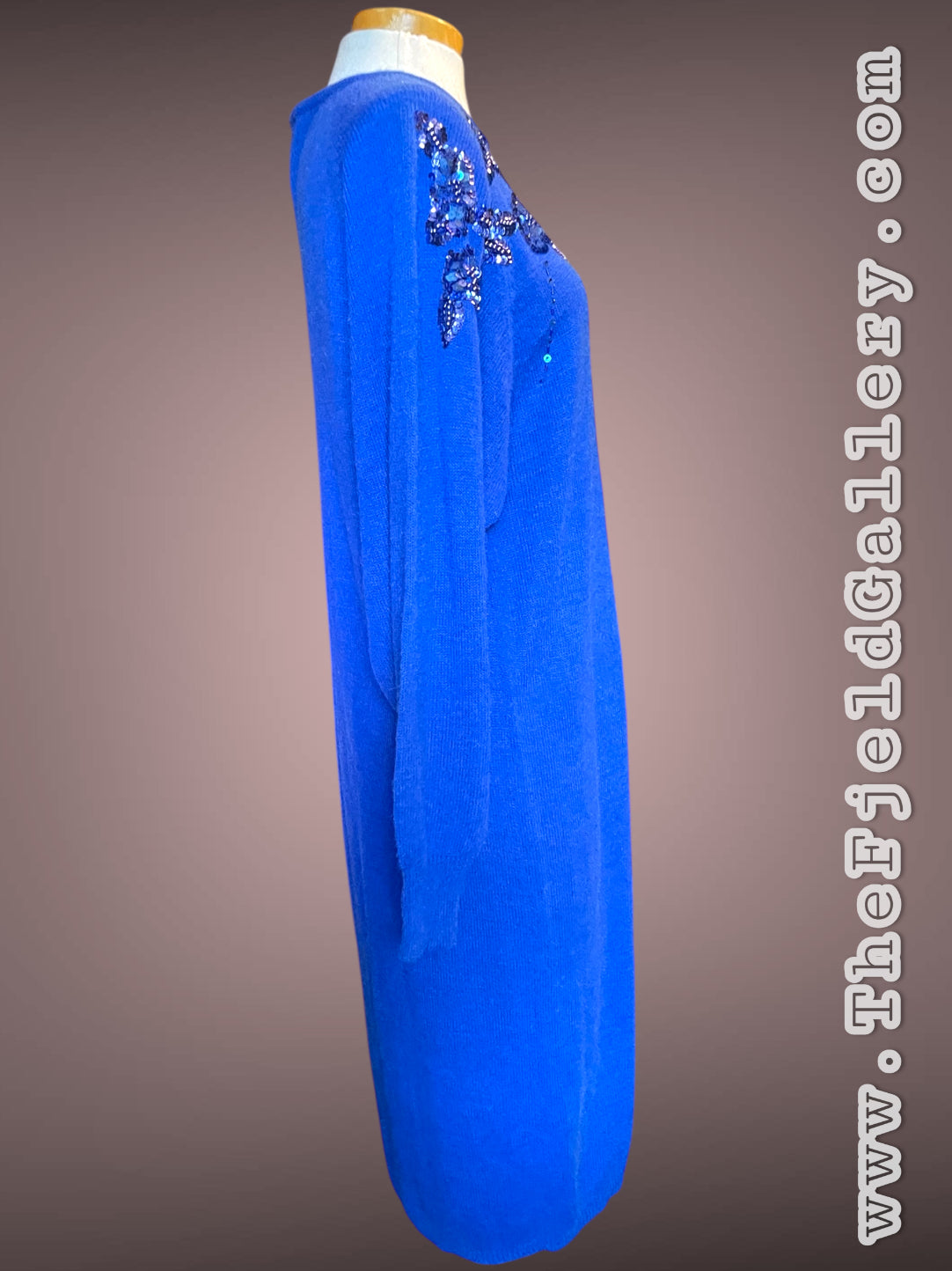 Vintage 1980’s Blue Sequin Sweater Dress