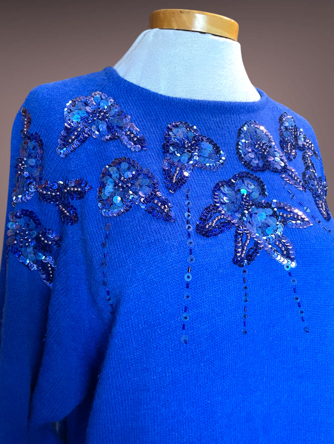 Vintage 1980’s Blue Sequin Sweater Dress