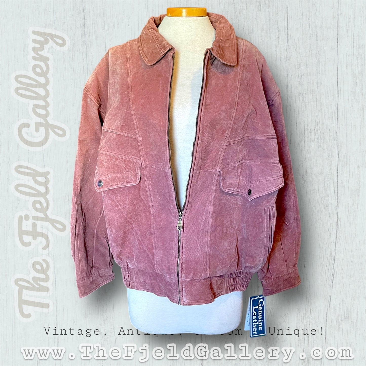 1990 Cognac Brown Suede Leather Gitano 2X Large Oversized Bomber Jacket