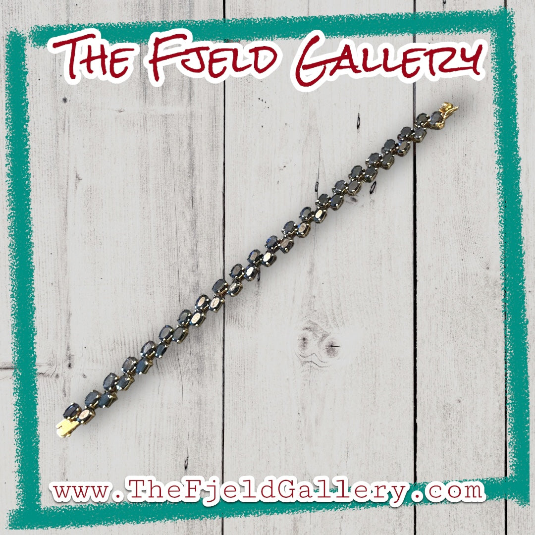 Sapphire Gemstone Vermeil Gold Plated Sterling Silver Tennis Bracelet