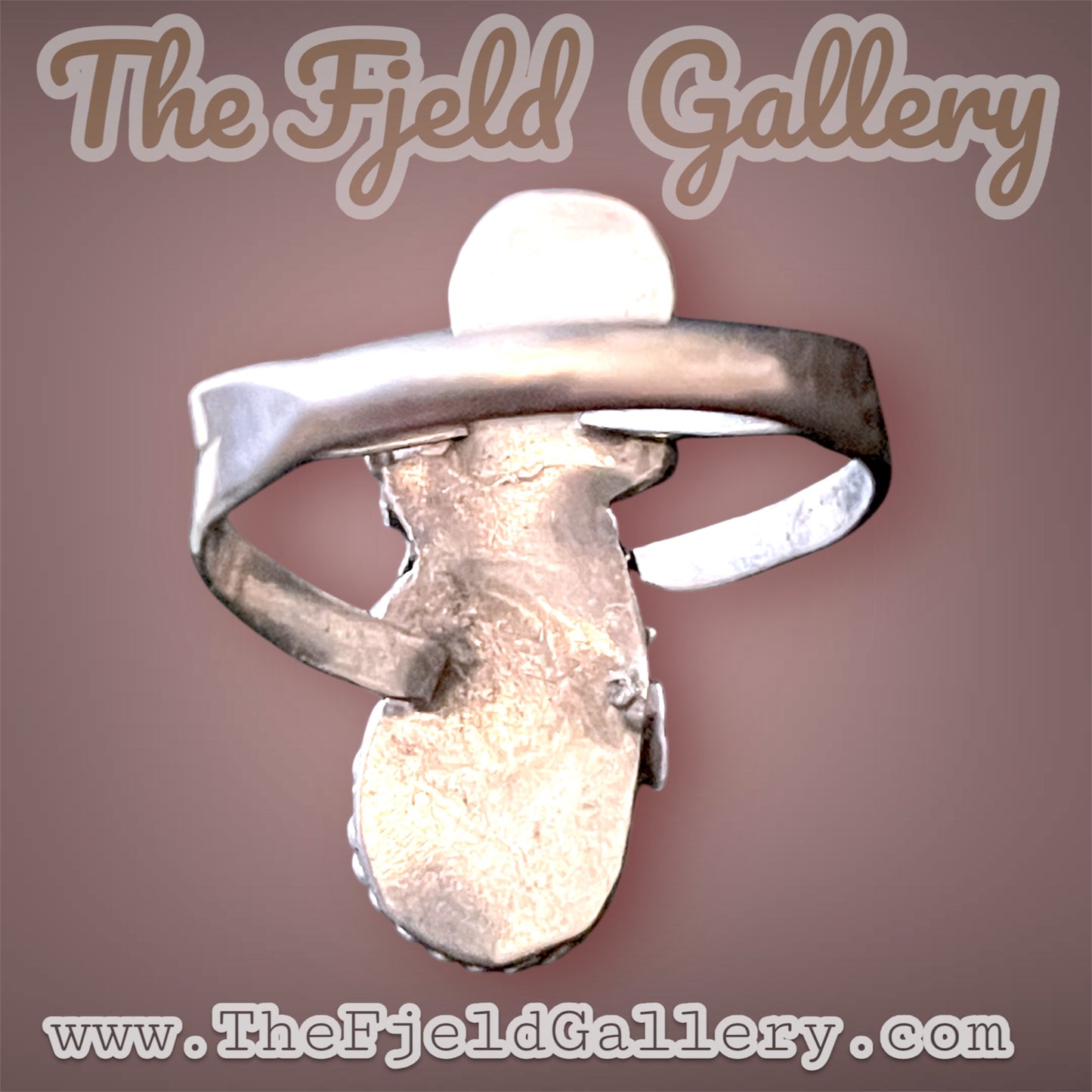 Native American Turquoise & Red Coral Sterling Silver Leaf Bypass Wrap Ring