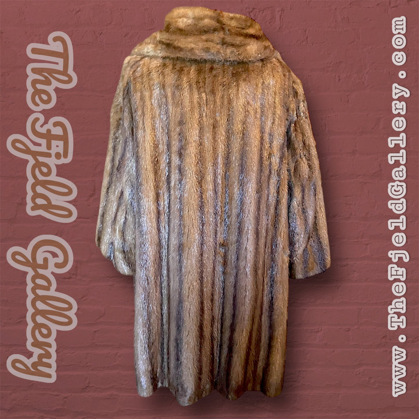 Vintage Long Brown Collared Mink Fur Coat