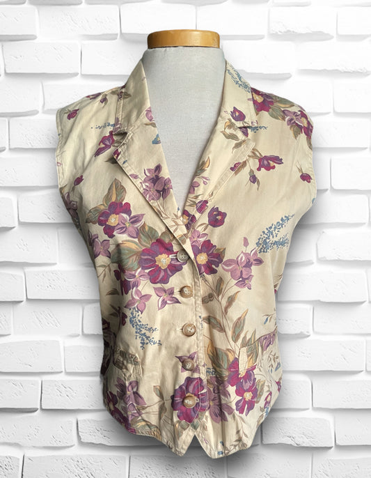 1990’s Mauve Purple Floral Print Vest