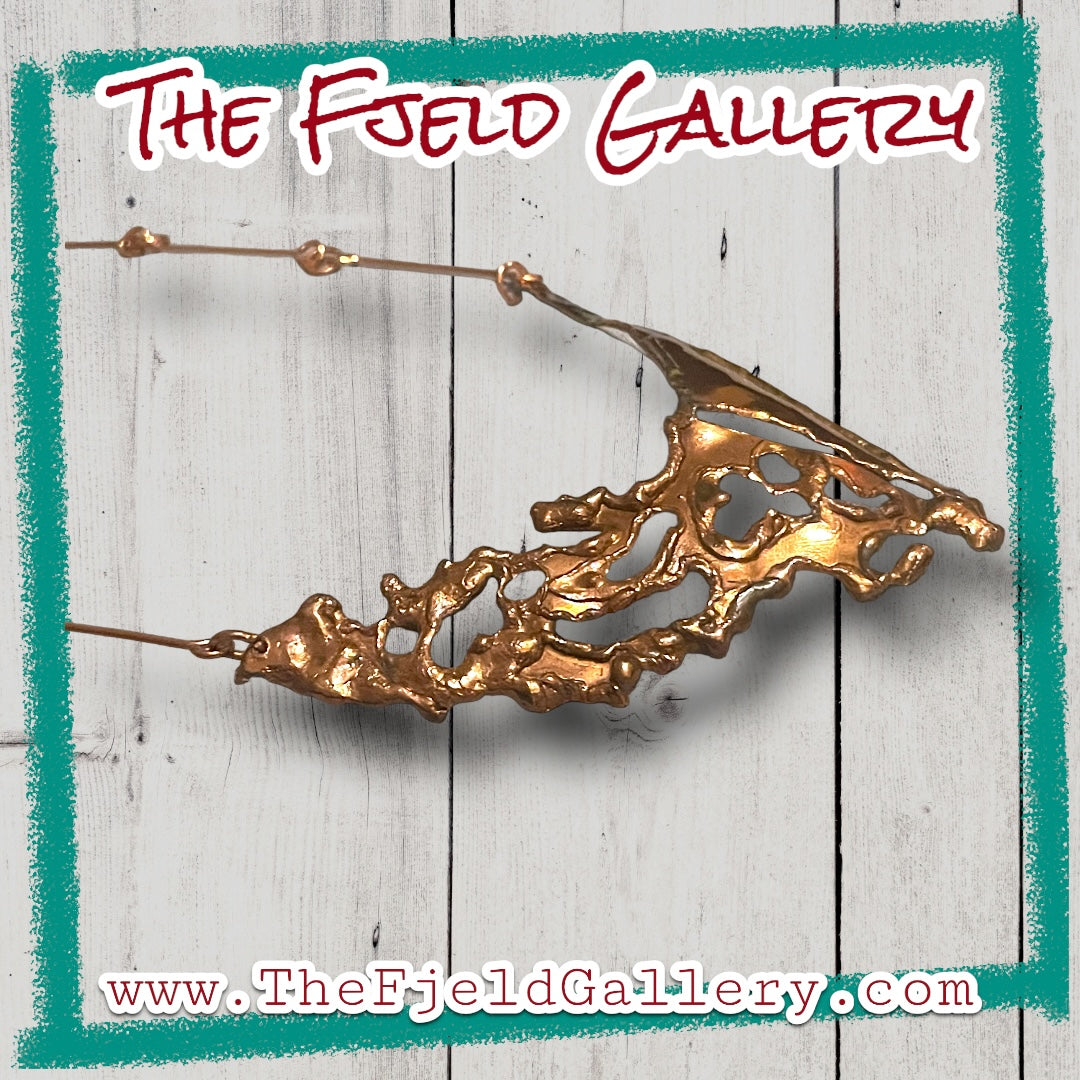 Barbaric Arts & Crafts Copper & Brass 1940’s Vintage Chevron Necklace