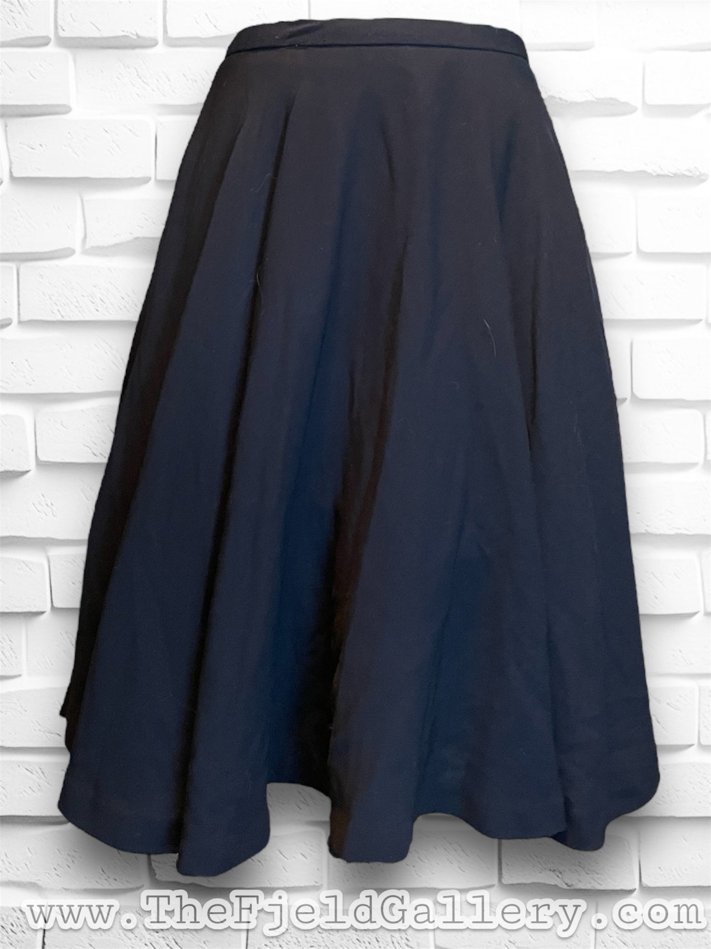 Vintage Full Black Wool Circle Skirt with Several Layers of Under Lining