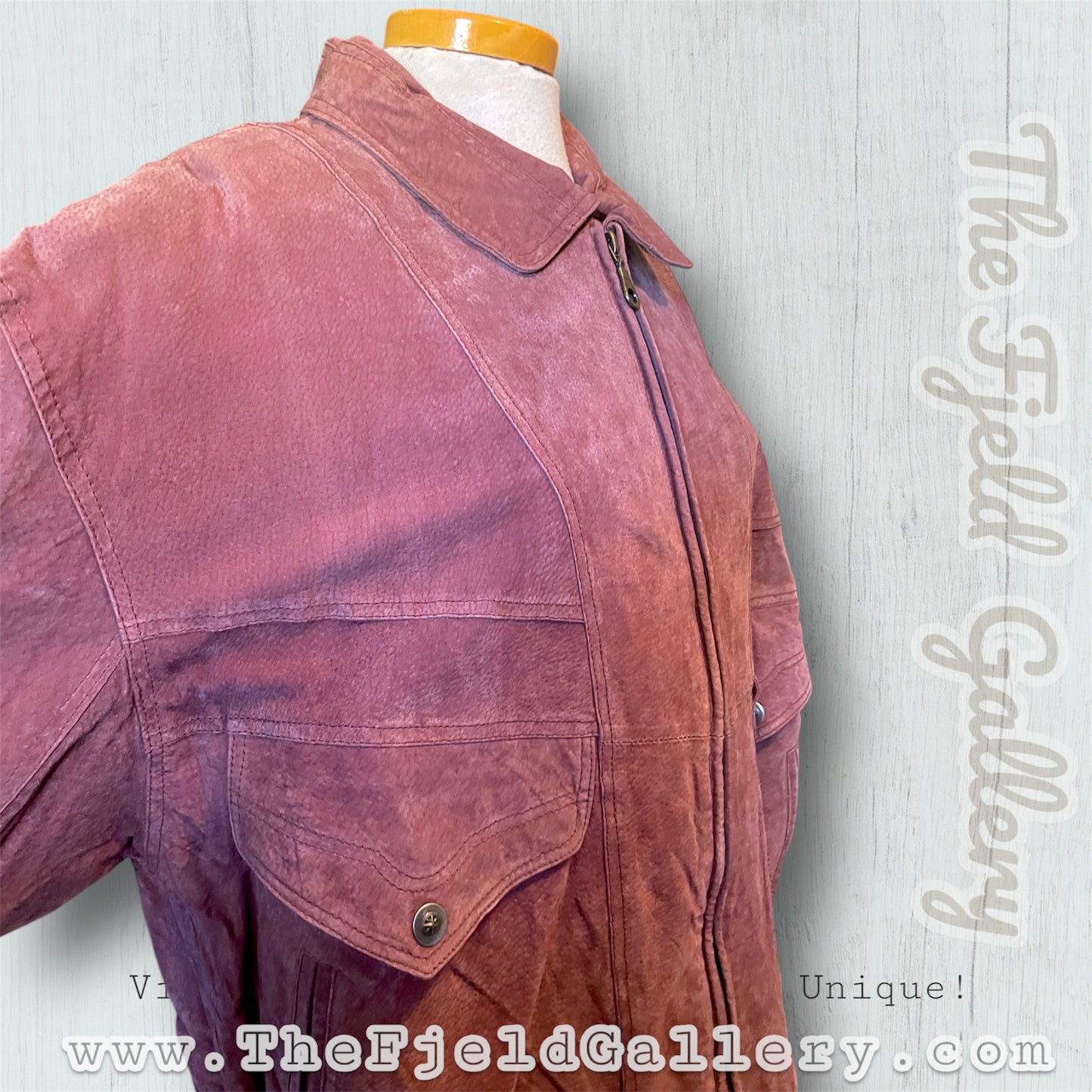 1990 Cognac Brown Suede Leather Gitano 2X Large Oversized Bomber Jacket