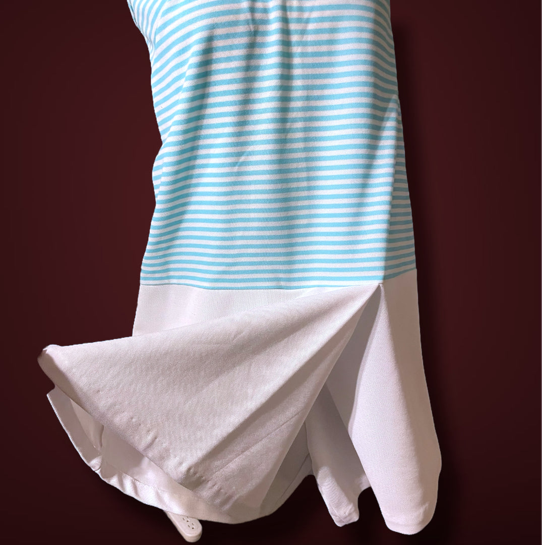 1960’s Baby Blue & White Striped Sears Romper Kulat Jumpsuit