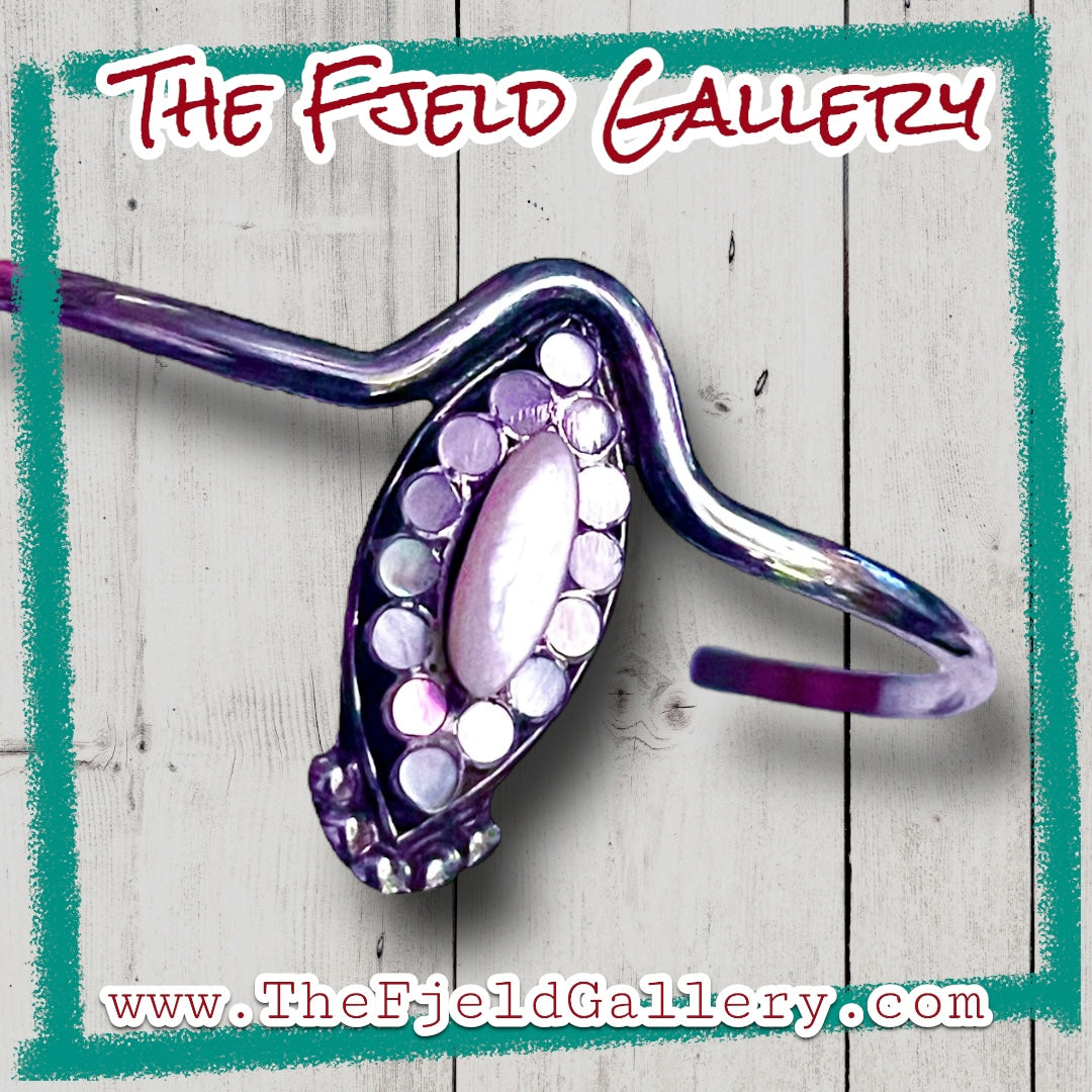 Mother of Pearl & Opal Sterling Silver Cuff Bracelet
