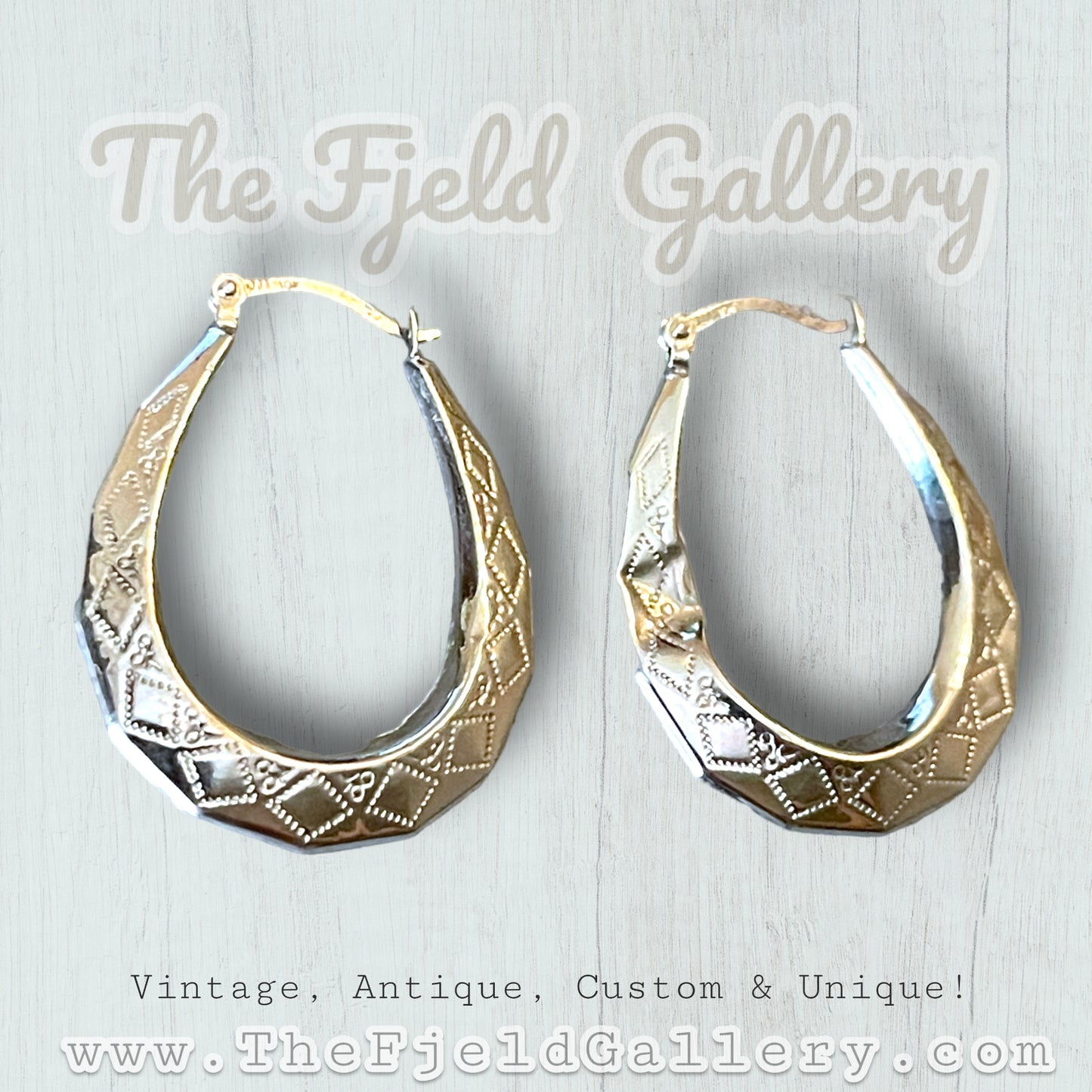 Sterling Silver Diamond Etched Hoop Earrings