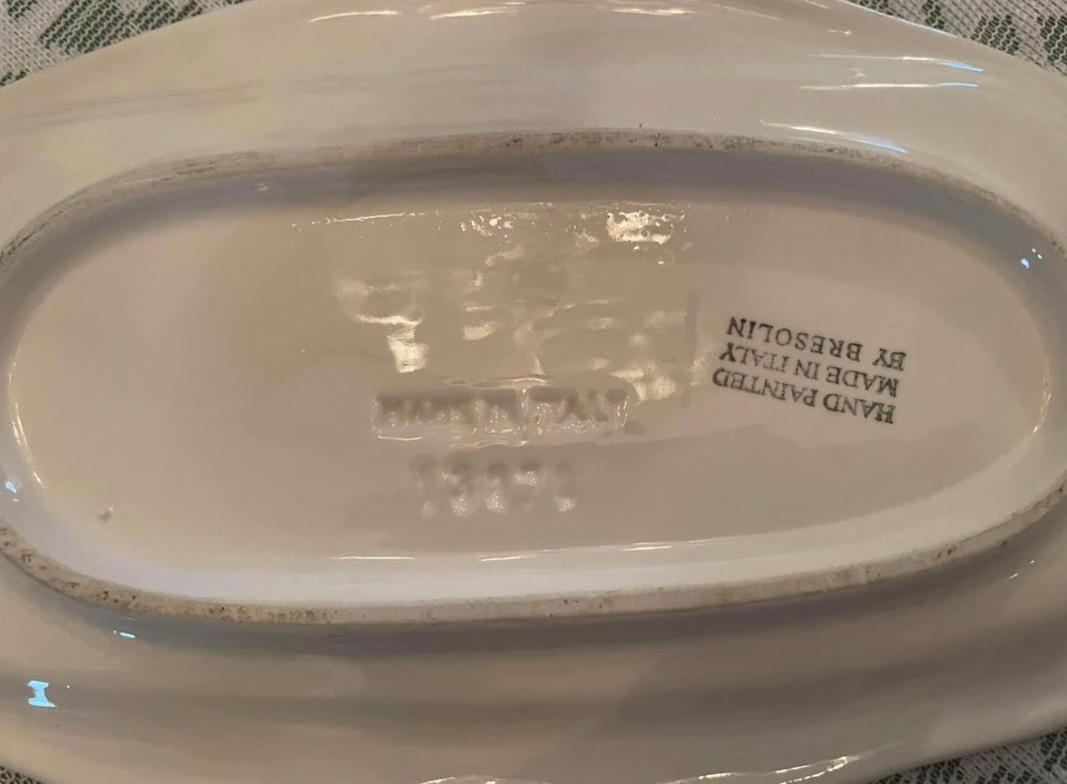 Vintage Bresolin Asparagus Butter Dish Made in Italy & numbered