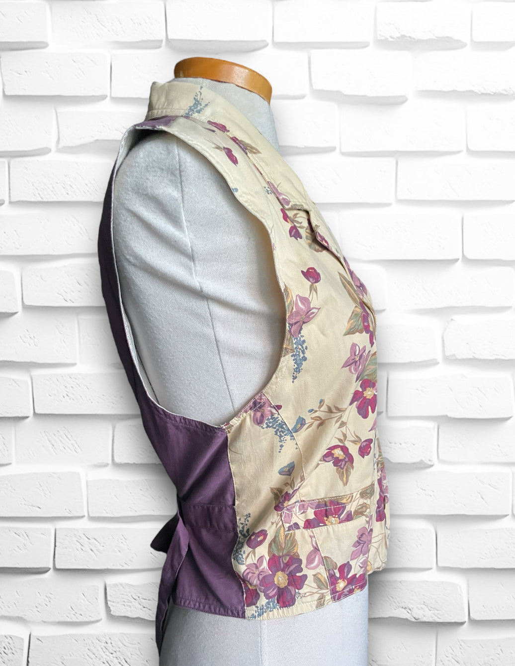 1990’s Mauve Purple Floral Print Vest