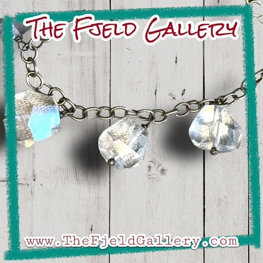 Quartz Gemstone Faceted Sterling Silver Charm Style Bracelet