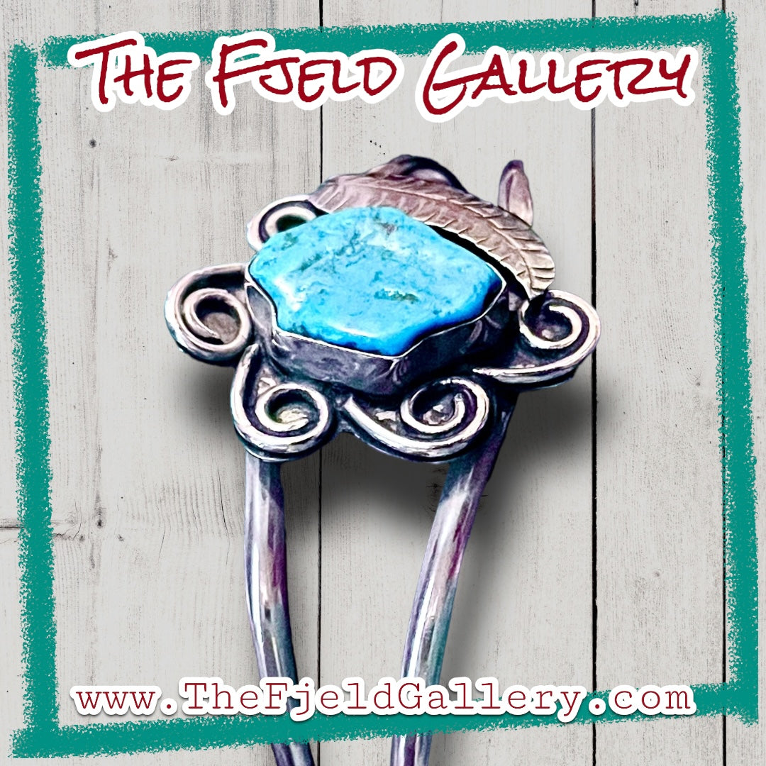 Turquoise Sterling Silver Vintage Taxco Mexico Cuff Bracelet