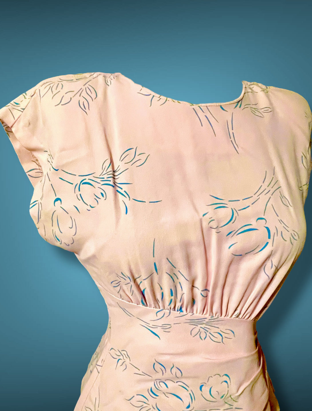 1980’s Pink & Blue Floral Print All That Jazz Dress sz 9