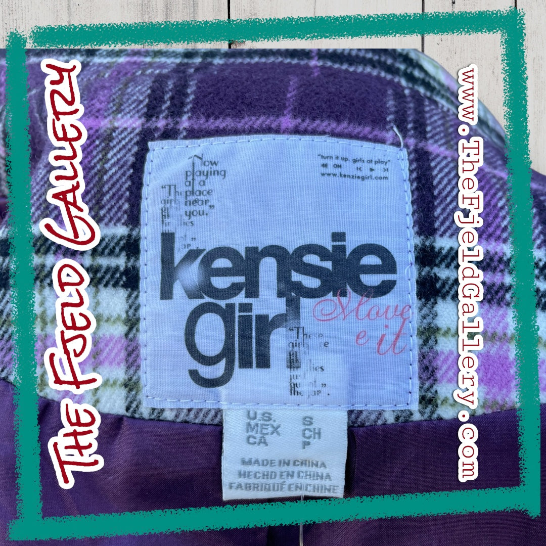 Vintage Early 00’s Purple, Pink & Green Plaid Kensie Girl 3/4 Coat
